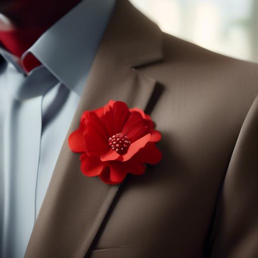 Unveiling the Symbolism Behind the Red Flower Pin on Lapel