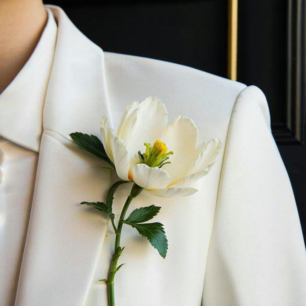 How to pin a flower on a lapel?