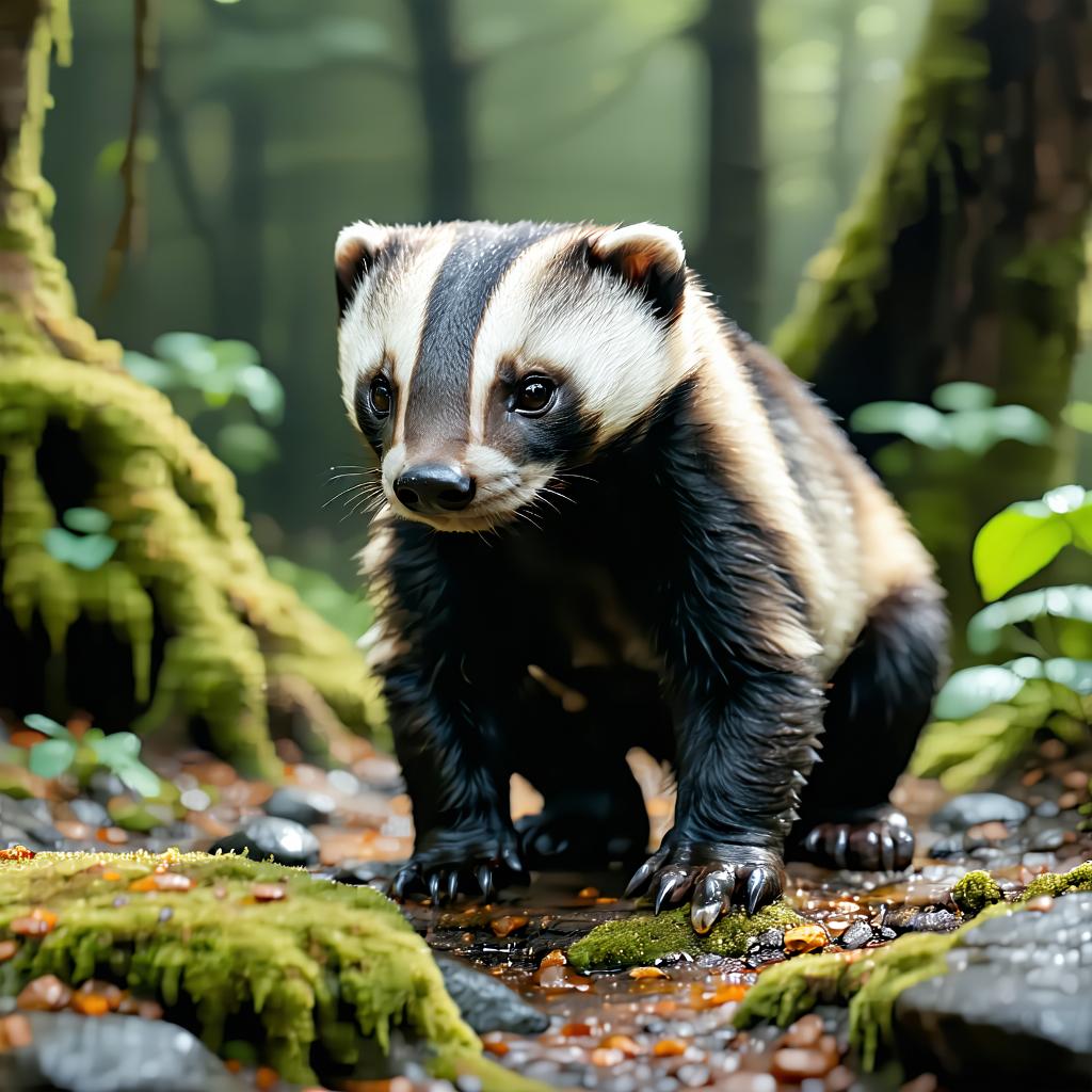 What does a honey badger look like?