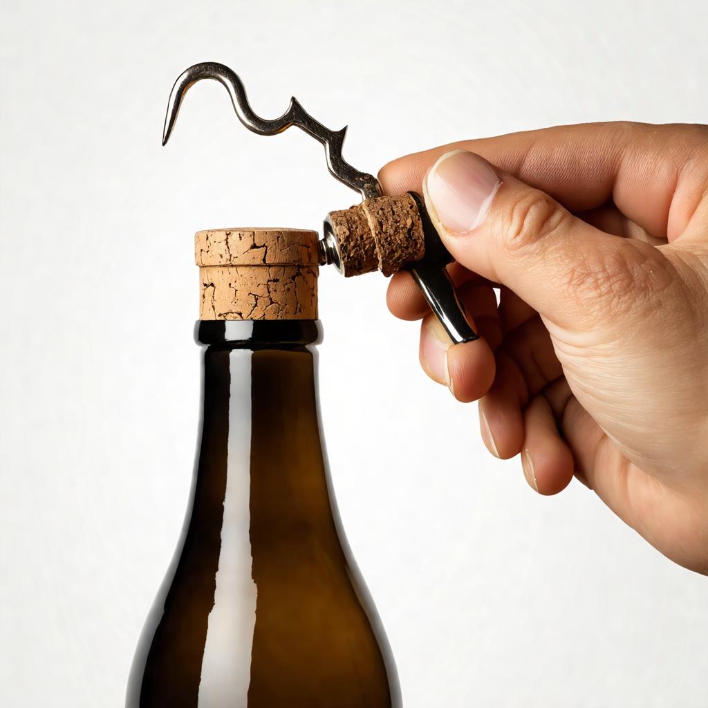 How to open a cork bottle with a corkscrew?