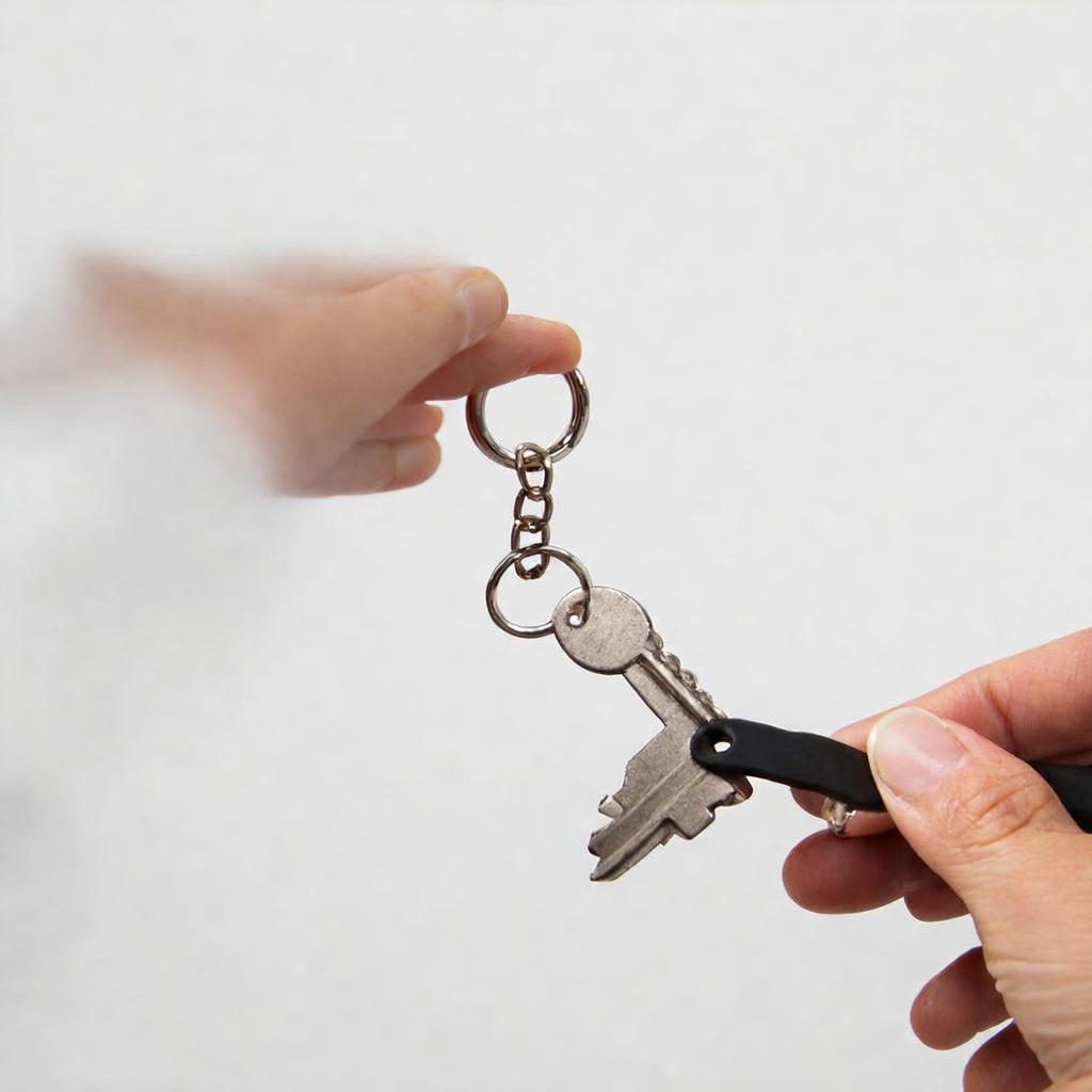 How to put a keychain on a keyring?