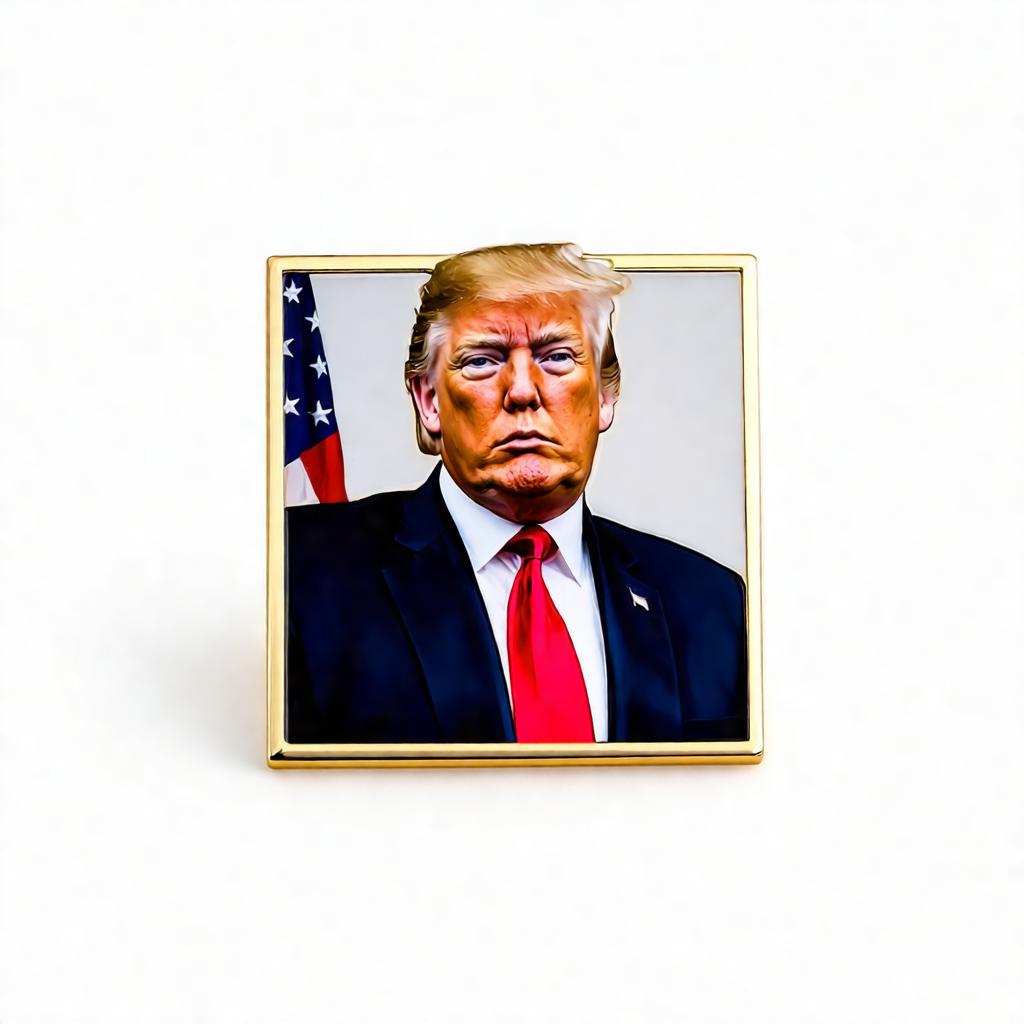 What lapel pin is trump wearing?
