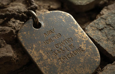 What are on military dog tags?